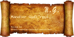 Mandler Györgyi névjegykártya